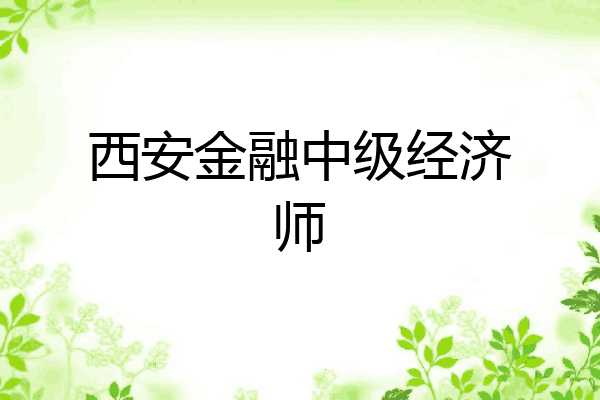 西安金融中级经济师