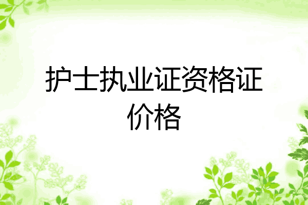护士执业证资格证价格