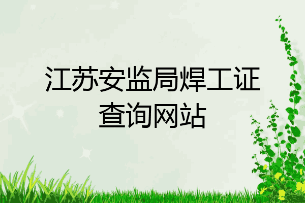 江苏安监局焊工证查询网站