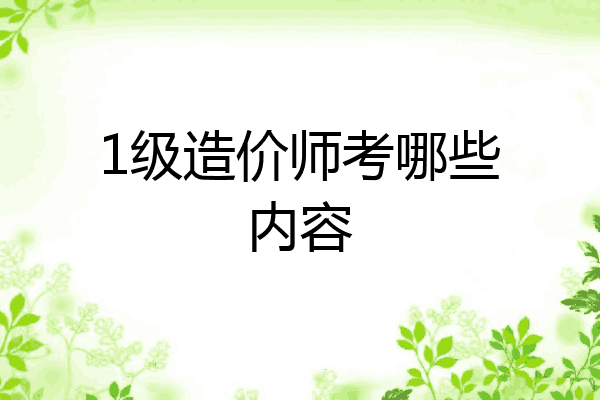 1级造价师考哪些内容