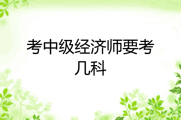 考中级经济师要考几科