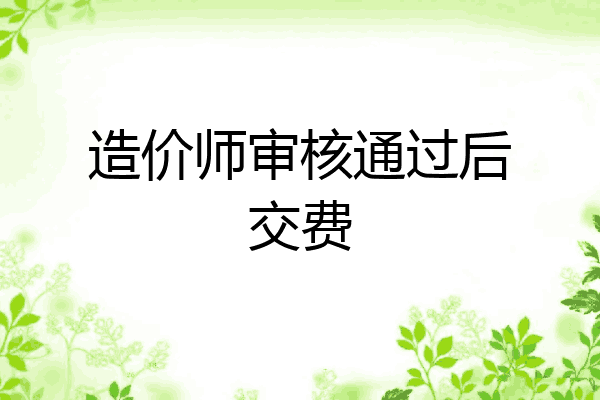 造价师审核通过后交费