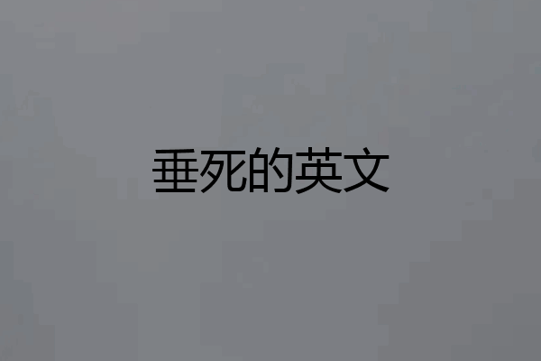 垂死的英文