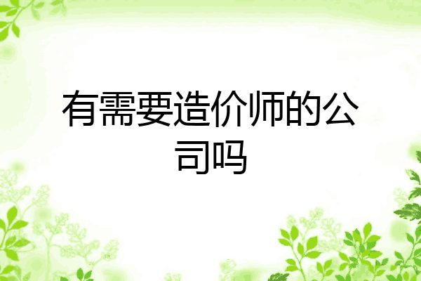 有需要造价师的公司吗