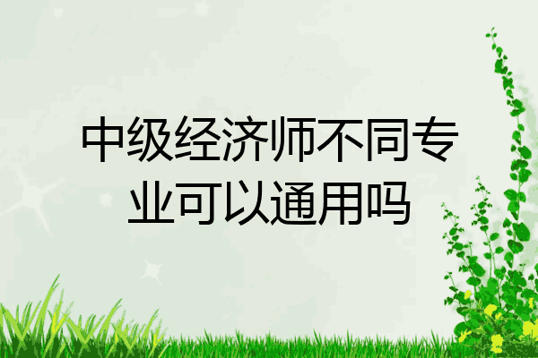 中级经济师不同专业可以通用吗