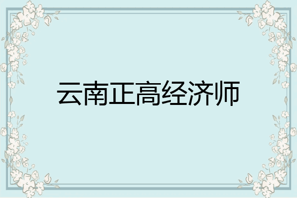 云南正高经济师