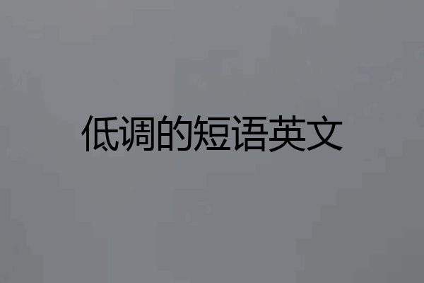 低调的短语英文