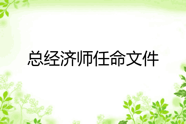 总经济师任命文件