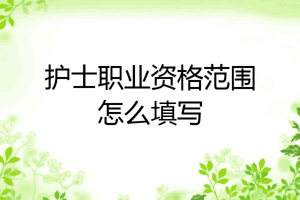 护士职业资格范围怎么填写