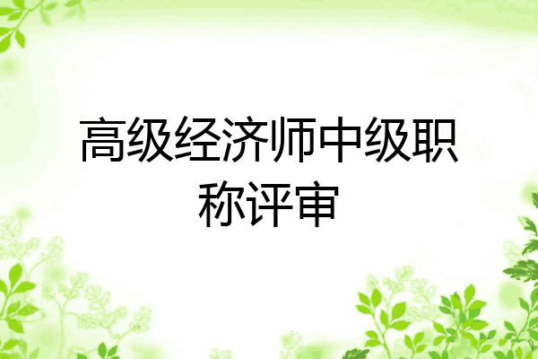 高级经济师中级职称评审