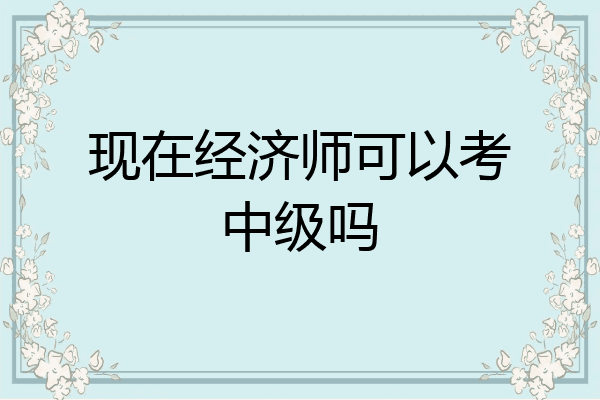 现在经济师可以考中级吗