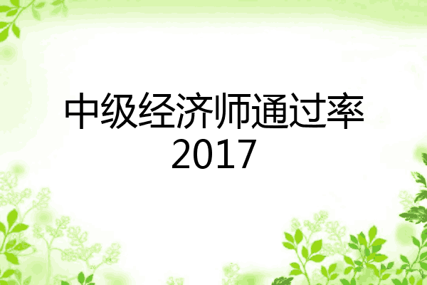 中级经济师通过率2017
