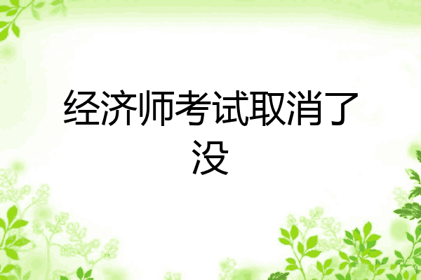 经济师考试取消了没