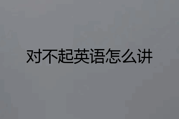 对不起英语怎么讲