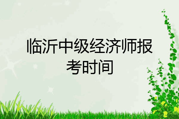 临沂中级经济师报考时间