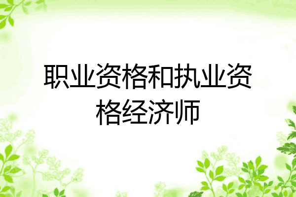 职业资格和执业资格经济师