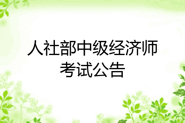 人社部中级经济师考试公告