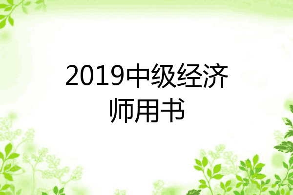 2019中级经济师用书