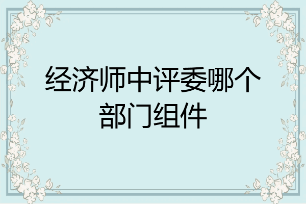 经济师中评委哪个部门组件