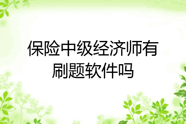 保险中级经济师有刷题软件吗