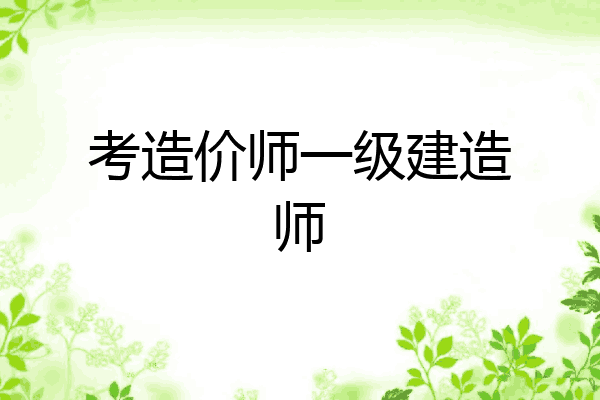 考造价师一级建造师