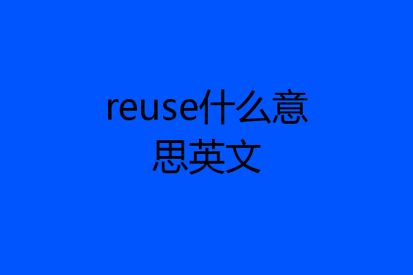 reuse什么意思英文