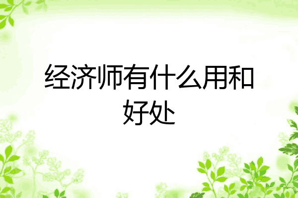 经济师有什么用和好处