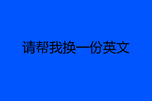请帮我换一份英文