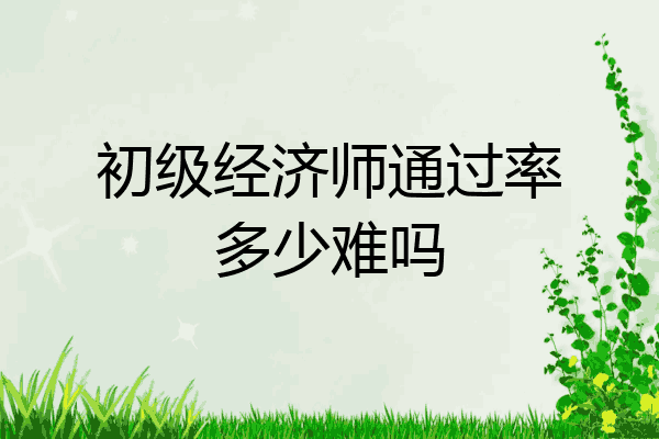 初级经济师通过率多少难吗