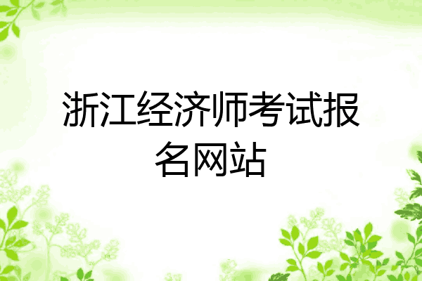 浙江经济师考试报名网站