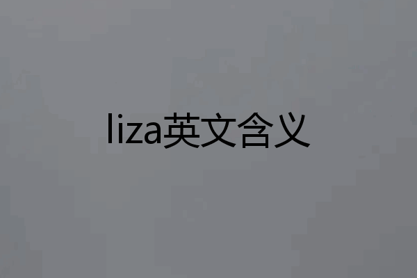 liza英文含义