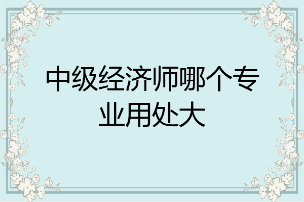 中级经济师哪个专业用处大
