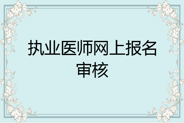 执业医师网上报名审核