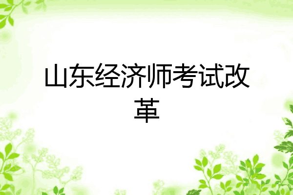 山东经济师考试改革