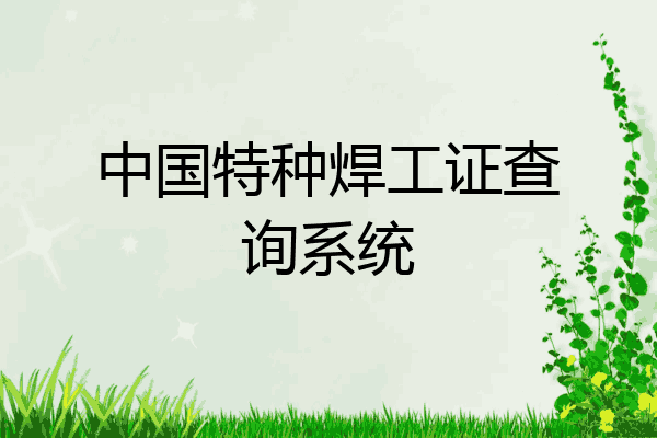 中国特种焊工证查询系统