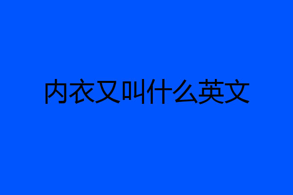 内衣又叫什么英文