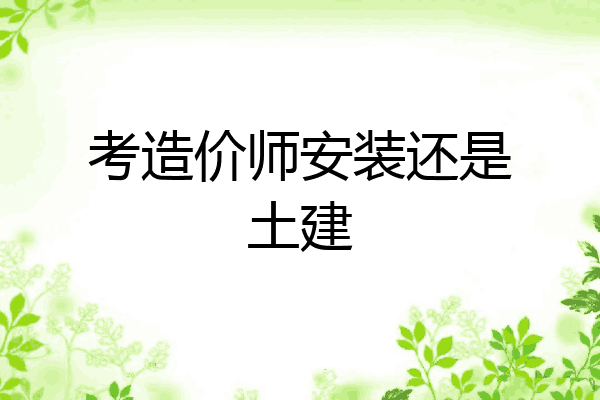 考造价师安装还是土建