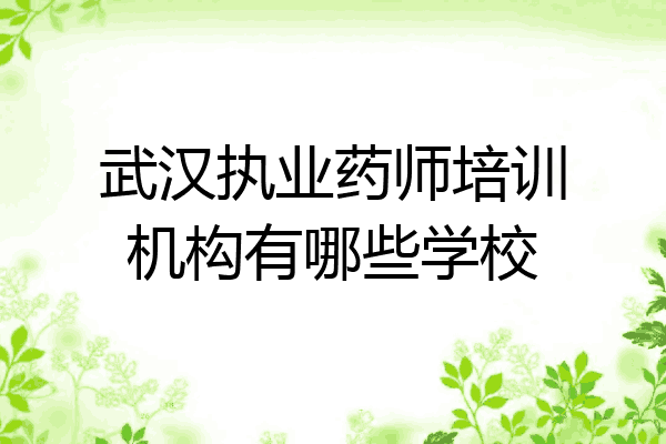武汉执业药师培训机构有哪些学校