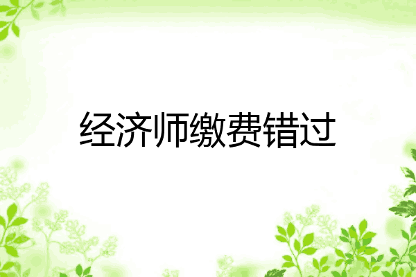 经济师缴费错过