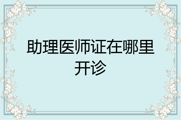 助理医师证在哪里开诊