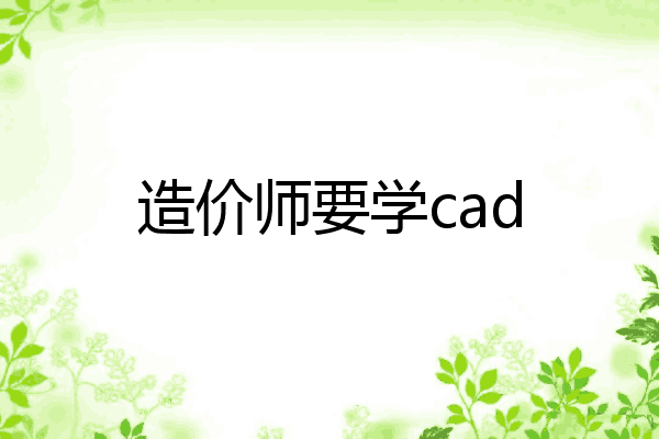 造价师要学cad