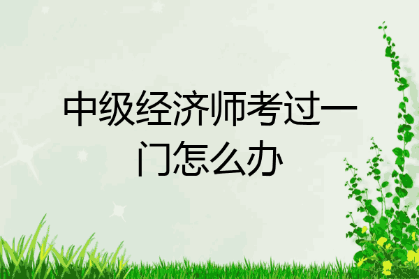 中级经济师考过一门怎么办