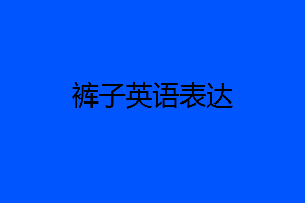 裤子英语表达