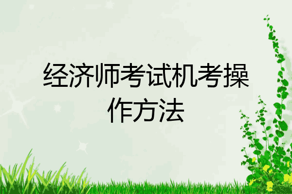 经济师考试机考操作方法