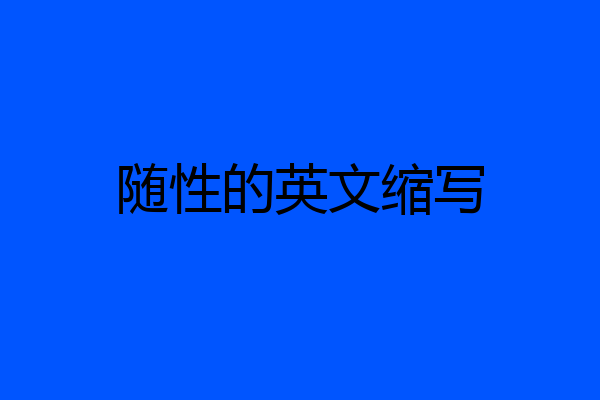 随性的英文缩写