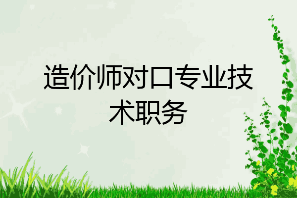 造价师对口专业技术职务