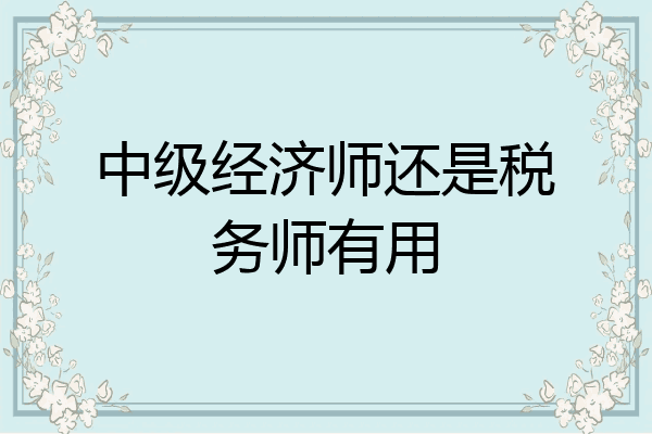 中级经济师还是税务师有用