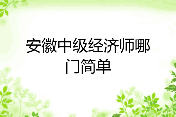 安徽中级经济师哪门简单