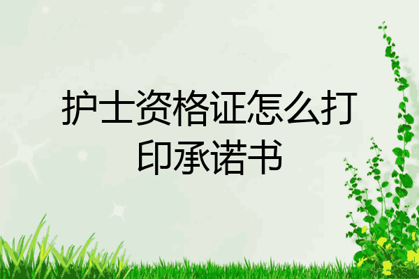 护士资格证怎么打印承诺书