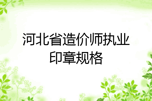 河北省造价师执业印章规格